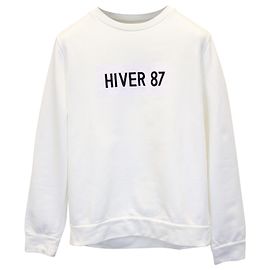 Apc BEIM.P.C "Hiver 87Pullover mit Logo-Kollektion aus weißer Baumwolle Weiß