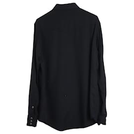 Saint Laurent-Chemise à manches longues style western Saint Laurent en lyocell noir-Noir