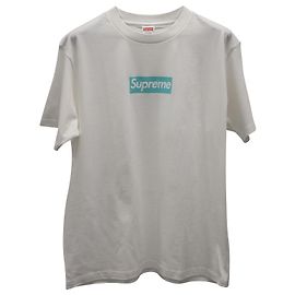 Supreme x Tiffany & Co.. Camiseta Box Logo de algodón blanco Blanco