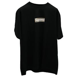 Burberry x Supreme Logo Basic Tee in Black Cotton Black