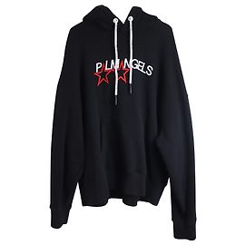 Kapuzenpullover mit Racing Star-Stickerei von Palm Angels aus schwarzer Baumwolle Schwarz