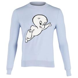 Sandro-Sandro Paris Casper Roundneck Sweater in Light Blue Wool-Blue,Light blue