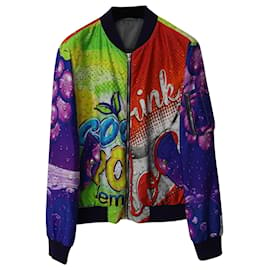 Moschino-Moschino Couture Soda Pop Print Bomber Jacket in Multicolor Polyamide-Multiple colors