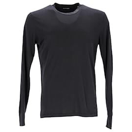 Tom Ford-T-shirt a maniche lunghe Tom Ford in lyocell nero-Nero