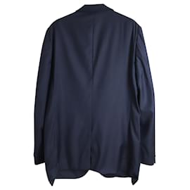 Saint Laurent-Saint Laurent Suit Jacket in Navy Blue Wool-Blue,Navy blue