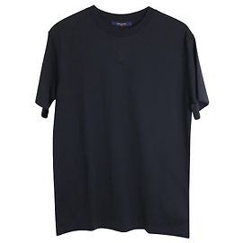 Louis Vuitton LV geprägtes T-Shirt aus schwarzer Baumwolle Schwarz
