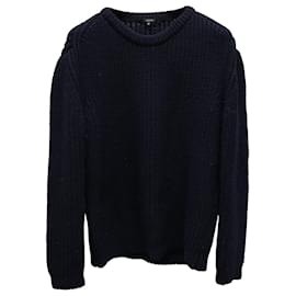 Gucci-Gucci Chunky Knitted Sweater in Navy Blue Wool-Navy blue