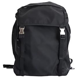 Prada-Prada Flap Backpack in Black Nylon-Black