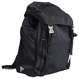 Prada-Prada Flap Backpack in Black Nylon-Black