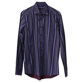 Etro Paisley e camisa listrada em algodão roxo Outro