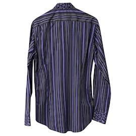 Etro-Etro Hemd mit Paisley- und Streifendruck aus lila Baumwolle-Andere