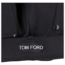 Tom Ford-Calça Tech Slim Fit Tom Ford em Sarja de Algodão Preto-Preto