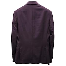 Versace-Versace Collection Tailored Single-Breasted Blazer in Deep Purple Wool-Purple