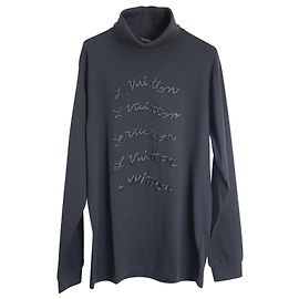 Louis Vuitton LV bestickter Rollkragenpullover aus schwarzer Baumwolle Schwarz