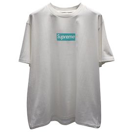 Supreme Suprema Tiffany & Co.. Camiseta Box Logo de algodón blanco Blanco