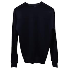 Theory-Theory Crewneck Sweater in Navy Blue Wool-Navy blue