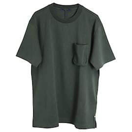 Louis Vuitton-Firma Louis Vuitton LVSE 3T-shirt con monogramma tasca D in cotone verde-Verde