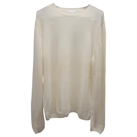 Prada-Prada Crewneck Knit Sweater in White Cashmere-White,Cream