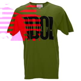 Gucci-Gucci Billy Idol T-Shirt in Red Cotton-Red