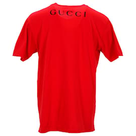 Gucci-Gucci Billy Idol T-Shirt in Red Cotton-Red