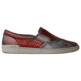 Moschino-Moschino Mocola Slip-On Sneakers in Multicolor Leather-Other