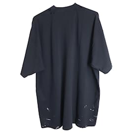 Balenciaga-Balenciaga Metal Oversized T-shirt in Black Cotton-Black