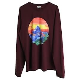 Kenzo-Kenzo Classic Painting Long Sleeve T-Shirt in Maroon Cotton-Brown,Red