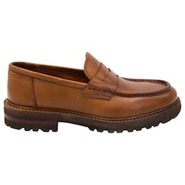 Brunello Cucinelli-Brunello Cucinelli Loafers in Brown Leather-Brown