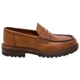 Mocassim Brunello Cucinelli em couro marrom Marrom