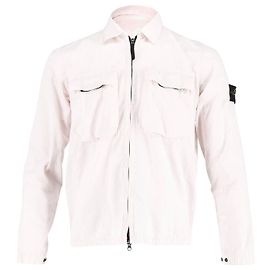 Cargojacke mit Logo-Patch von Stone Island aus hellrosa Baumwolle Pink