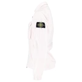 Stone Island-Stone Island Logo-Patch Cargo Jacket in Light Pink Cotton-Pink