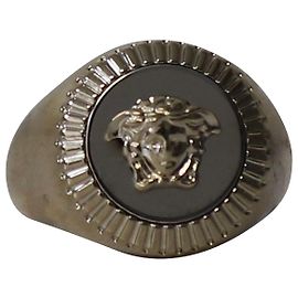 Anello Versace Medusa in ottone dorato D'oro Metallico