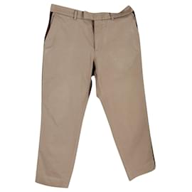 Gucci-Gucci Side Stripe Trousers in Beige Cotton-Other