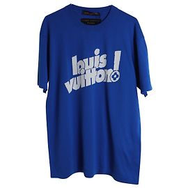 Camiseta de algodón azul con cuello redondo Everyday LV de Louis Vuitton Azul