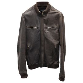 Dolce & Gabbana Multi-Pocket Jacket in Brown Leather Brown