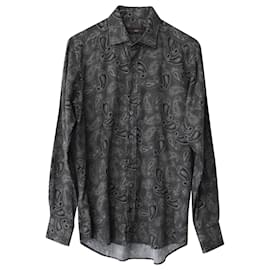 Etro-Camisa con estampado de paisley en algodón negro de Etro-Otro
