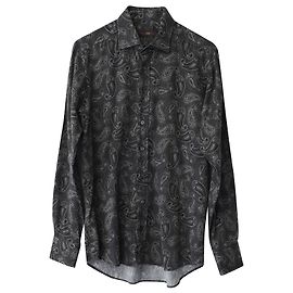 Camisa estampada Etro Paisley em algodão preto Outro
