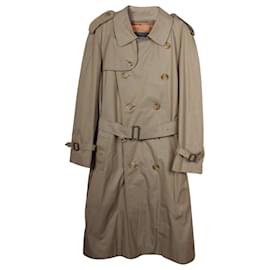 Burberry-Burberry Double-Breasted Trench Coat in Khaki Wool-Green,Khaki