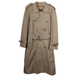 Trench coat foderato Burberry in lana kaki Verde Cachi
