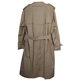 Burberry-Burberry Trench Coat com Peito Forrado em Lã Khaki-Verde,Caqui