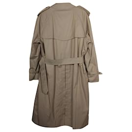 Burberry-Trench coat foderato Burberry in lana kaki-Verde,Cachi