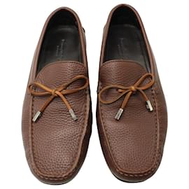 Ermenegildo Zegna-Ermenegildo Zegna Bow Loafers in Brown Leather-Brown