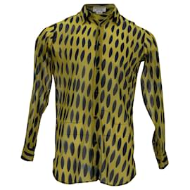 Dries Van Noten-Camicia stampata Dries Van Noten in cotone stampato giallo-Altro