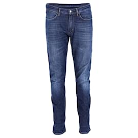 Acne-Acne Studios Max Slim Fit Jeans in Dark Blue Cotton Denim-Blue