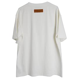 Louis Vuitton-Louis Vuitton 3T-shirt brodé D LV Graffiti en coton blanc-Blanc