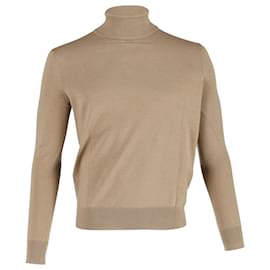 Sandro Paris Trichterhalspullover aus beiger Wolle Beige