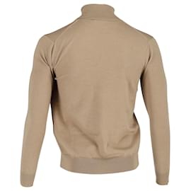 Sandro-Sandro Paris Funnel Neck Sweater in Beige Wool-Beige