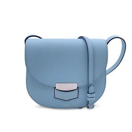 Céline Bolsa Transversal Pequena Trotteur de Couro Azul Claro Azul
