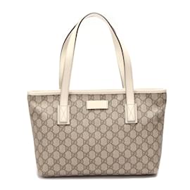 Gucci-GG Supreme Tote Bag 211138-Brown