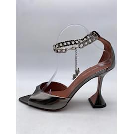 Amina Muaddi-AMINA MUADDI  Sandals T.EU 41 Leather-Silvery